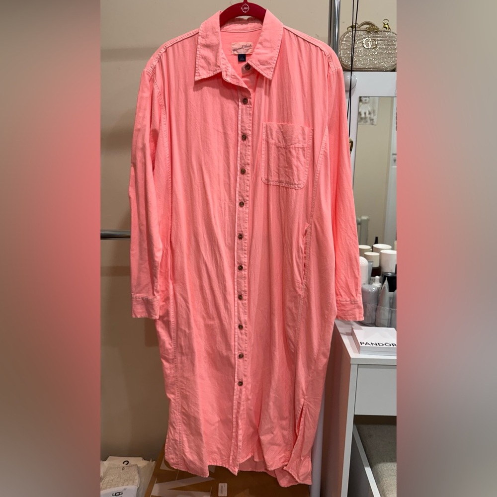 Universal Thread Pink Button Down Shirt Dress – 100% Cotton